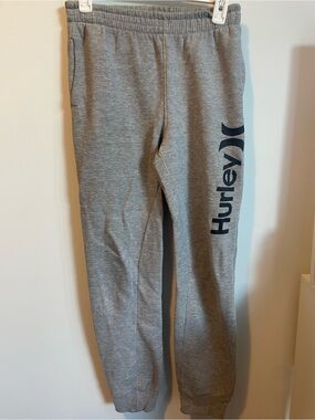 Hurley Kids/Youth Grey Graphic Logo Jogger Sweatpants Size Large (12-13 Yrs)